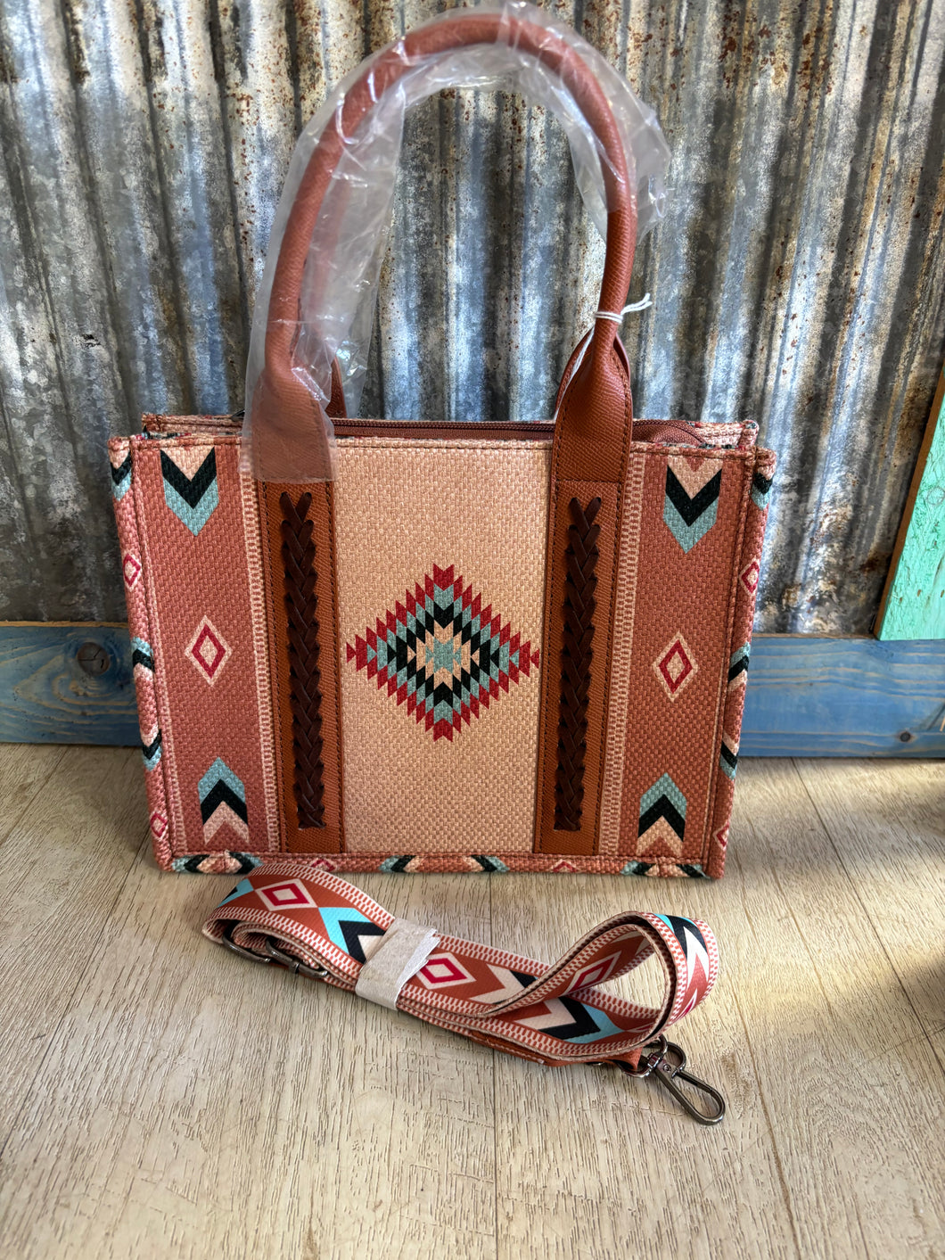 Tan bohemian style purse