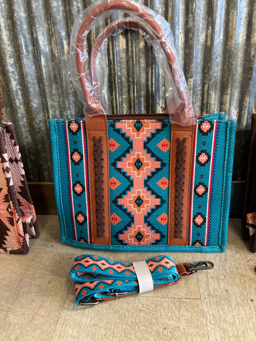 Turquoise bohemian style purse