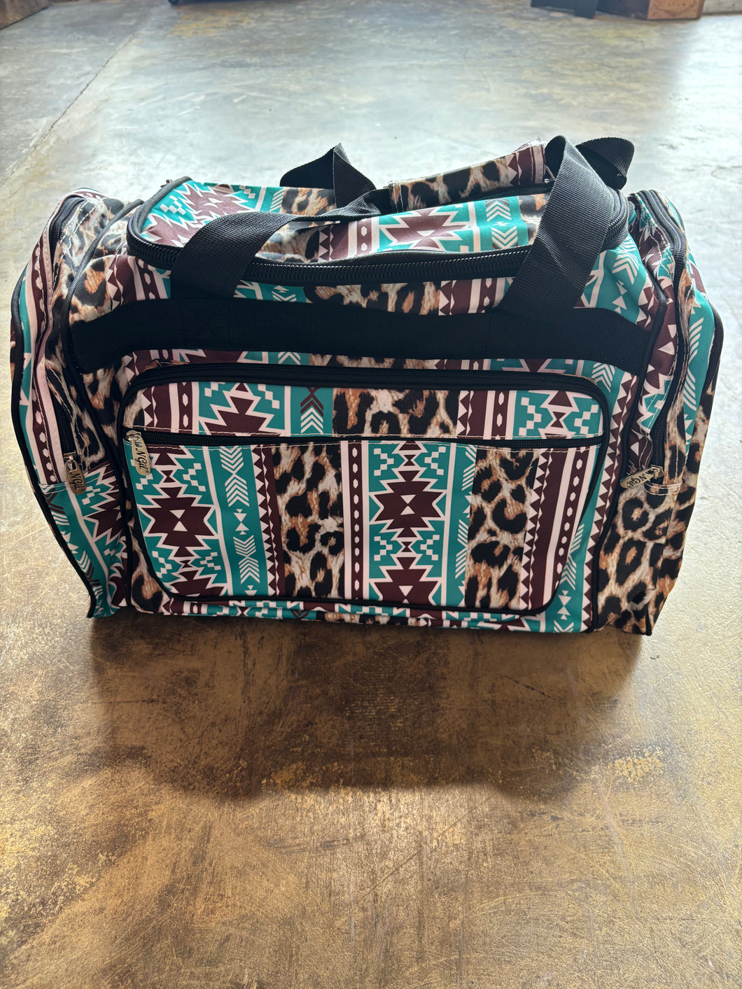 Leopard and Aztec Duffle bag