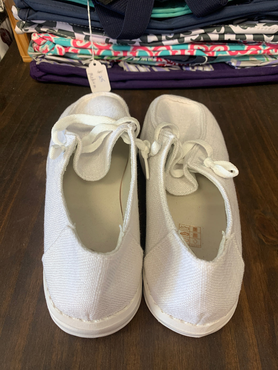 White slip on shoes