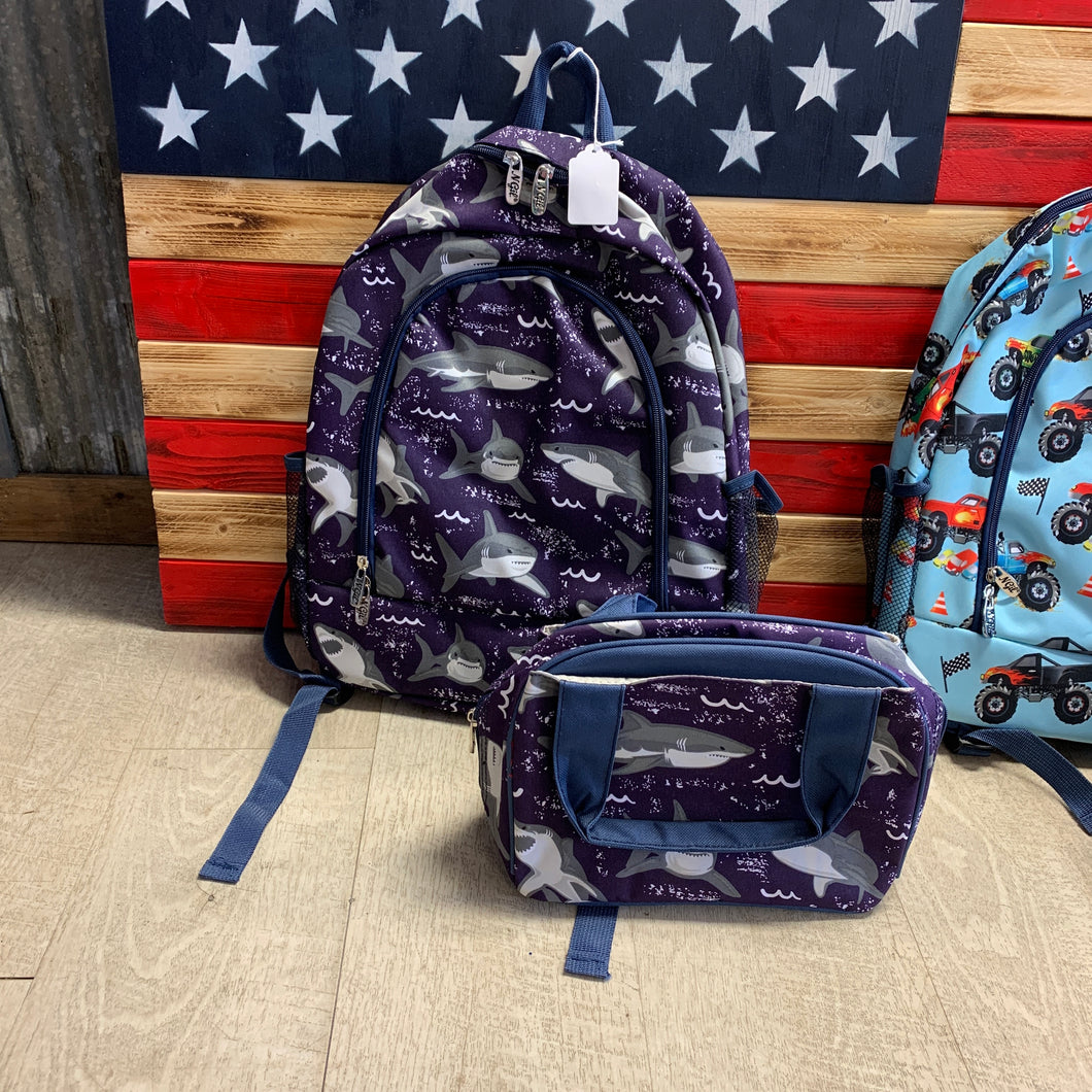 Shark and lunch box set  backpack