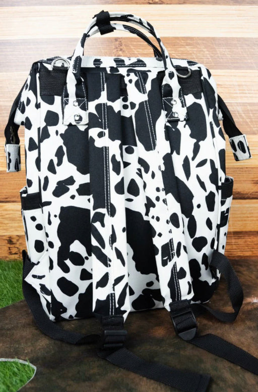 Cow print diaper bag