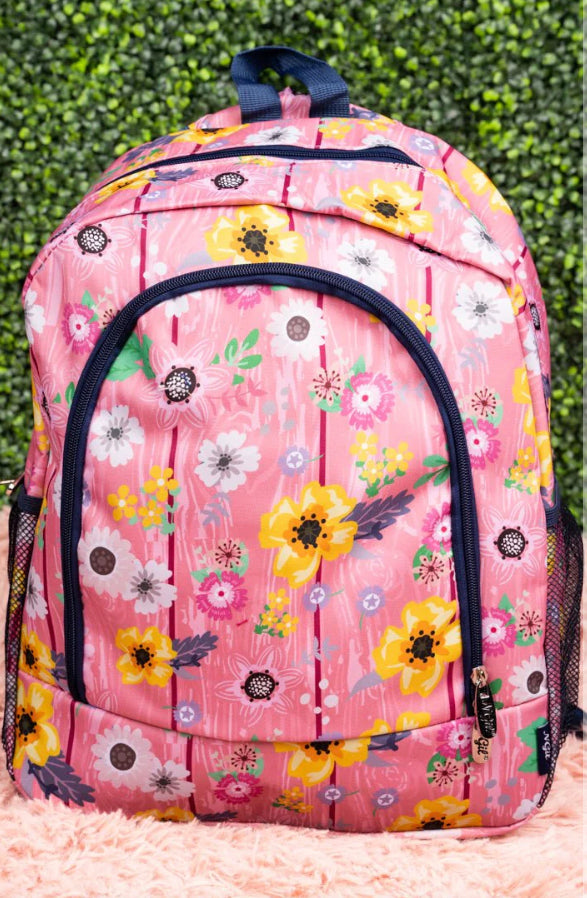 Sunflower and pink backpack
