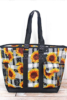 sunflower and plaid (big) Bag