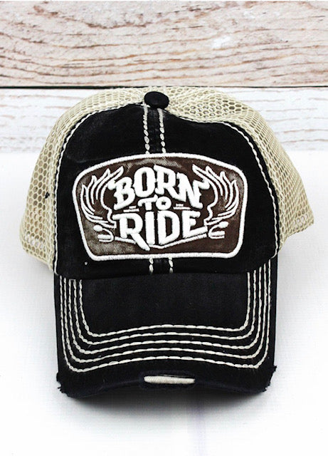 Born to ride baseball hat