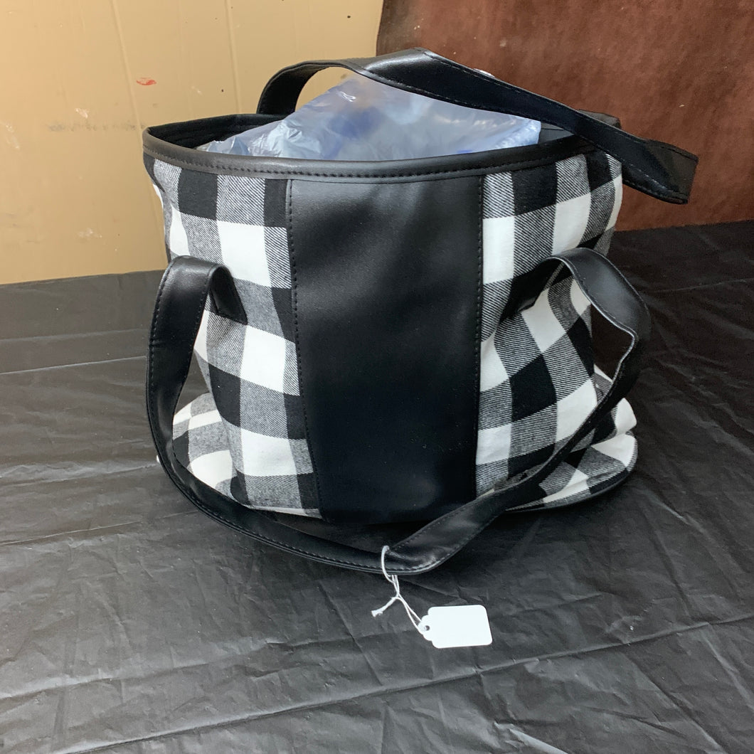 Black and white checkered purse