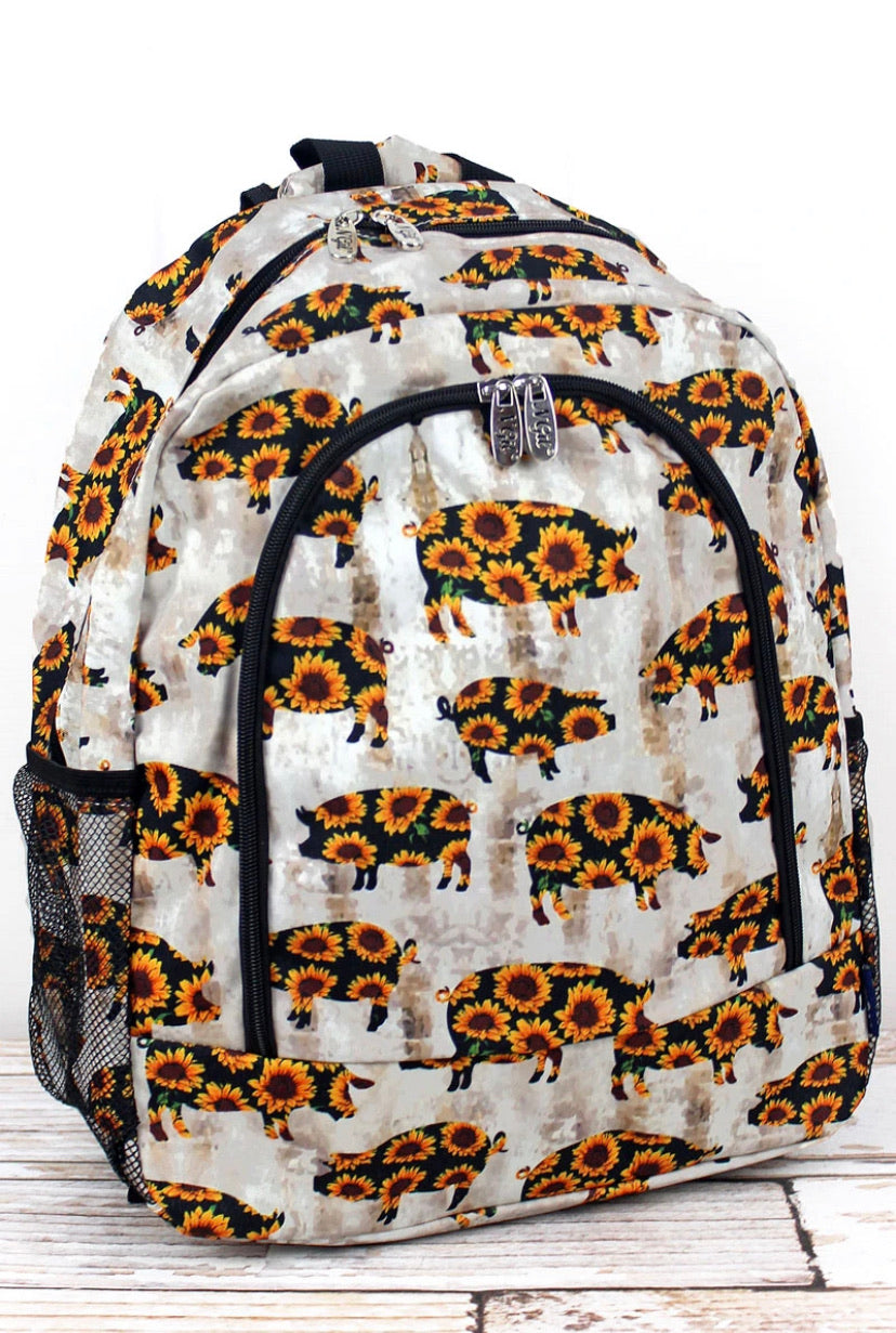 Pig and sunflower Backpack