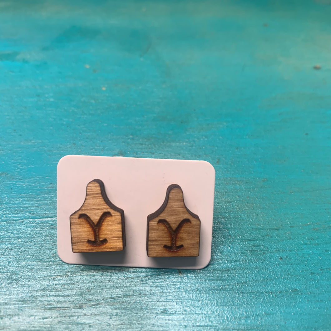 Wood Yellowstone earrings