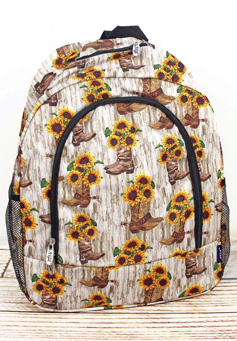 Cowboy boots and sunflowers Backpack