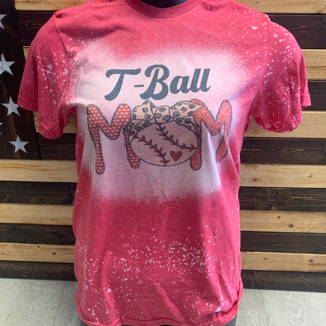 T ball Baseball mom bleach t-shirt