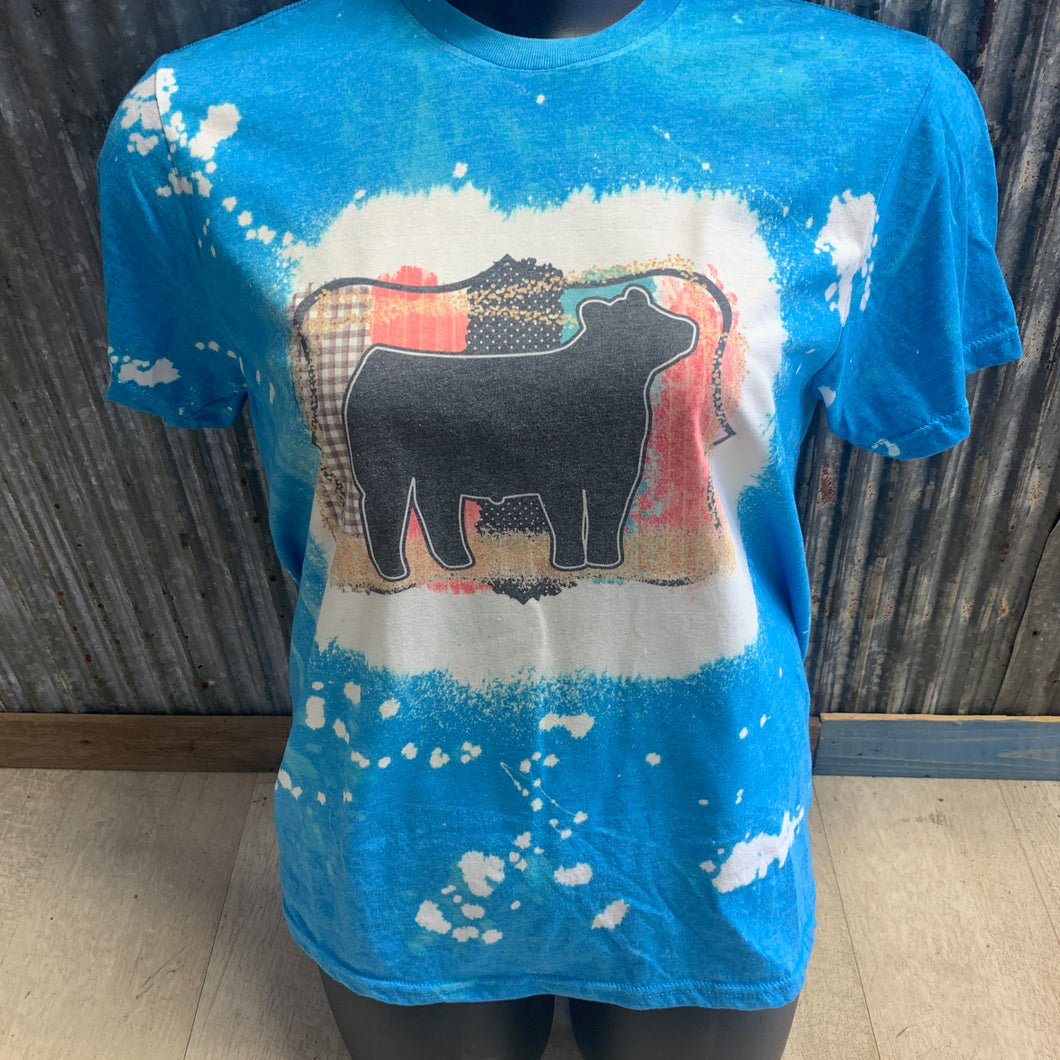 Cow (steer) Show bleach t-shirt