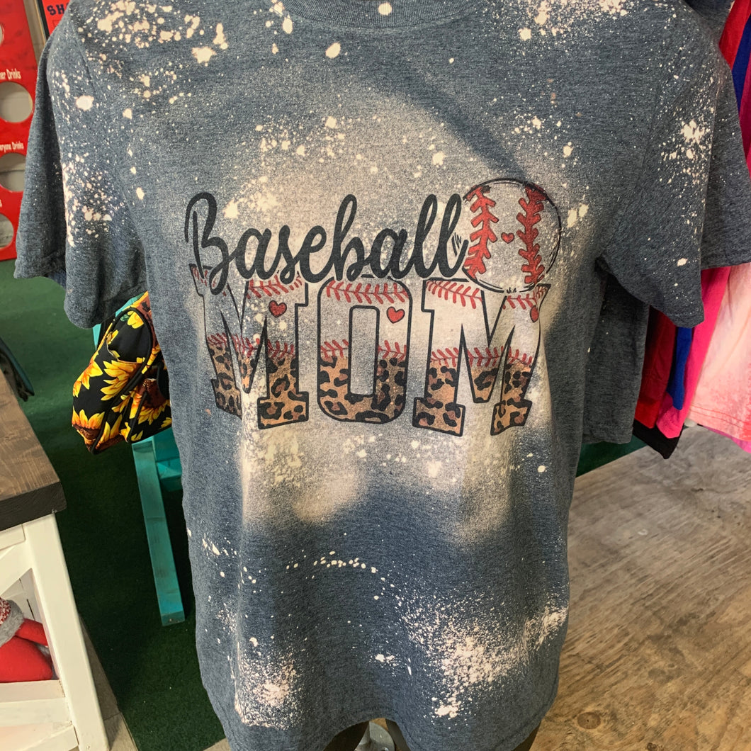 Baseball mom bleach t-shirt