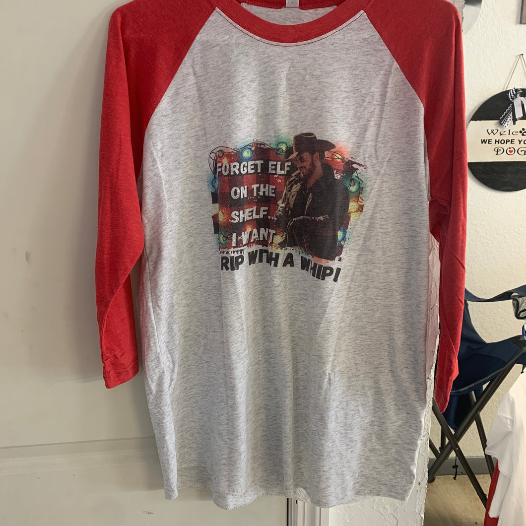 Yellowstone (rip for Christmas) raglan baseball shirt