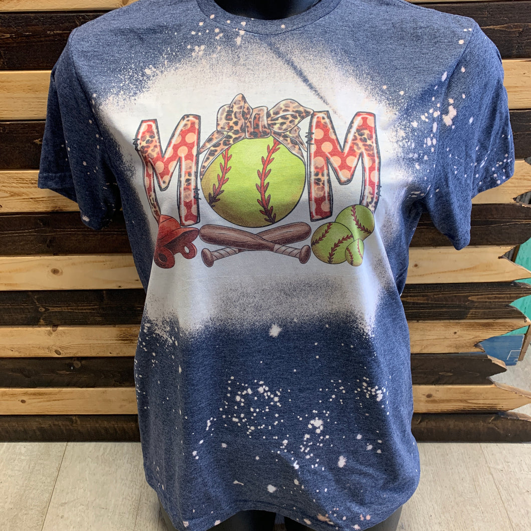 Softball mom bleach t-shirt