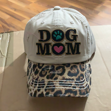 Load image into Gallery viewer, Dog mom with leopard print baseball hat
