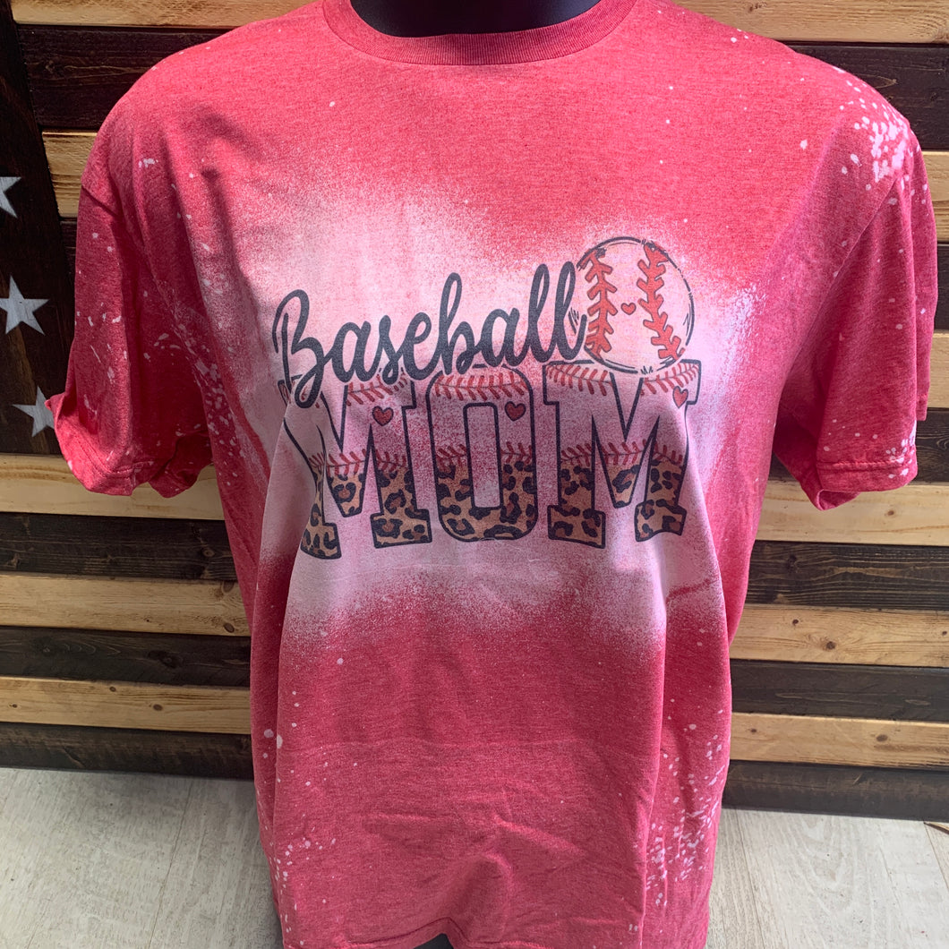 Baseball mom bleach t-shirt