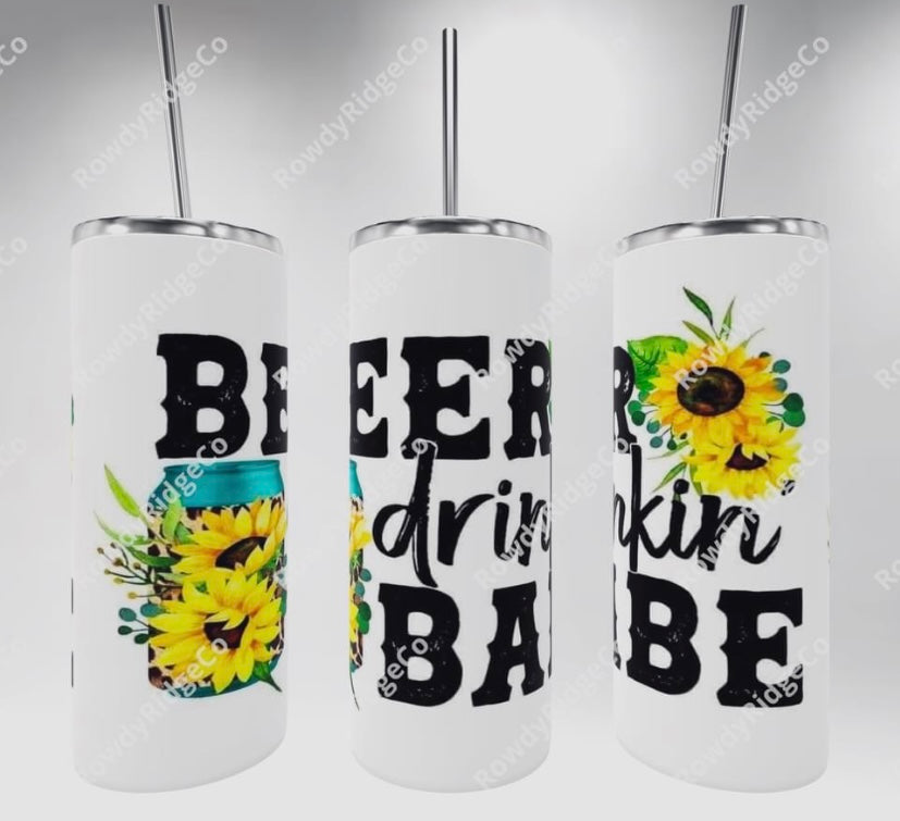 Beer drinking babe tumbler