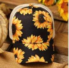 Load image into Gallery viewer, Sunflower pony tail baseball hat
