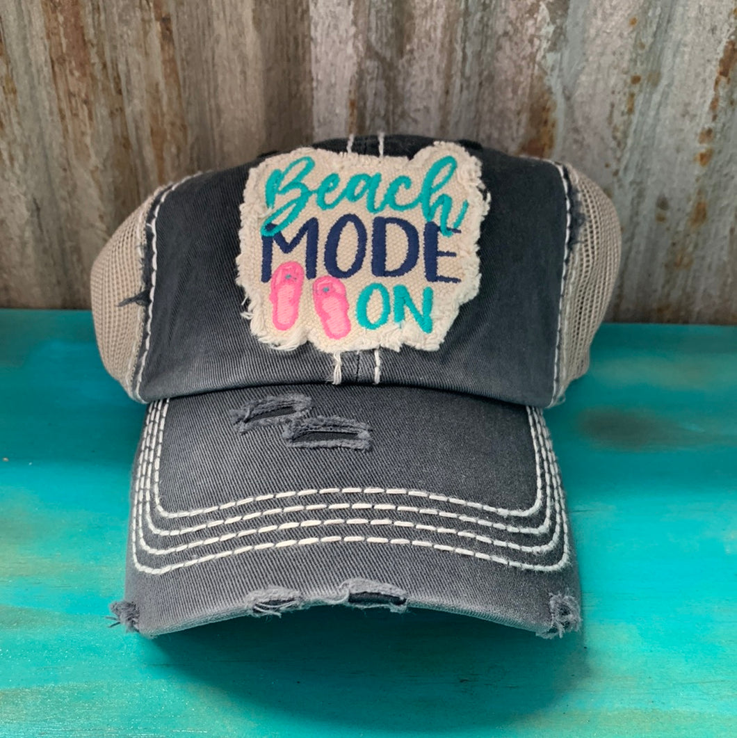 Beach mode on baseball hat