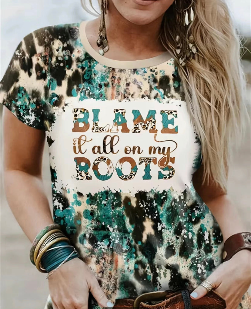Blame him on my roots bleach t-shirt