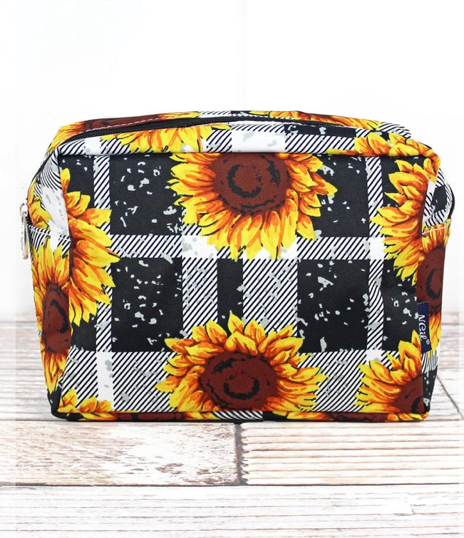 make up bag (sunflower plaid)
