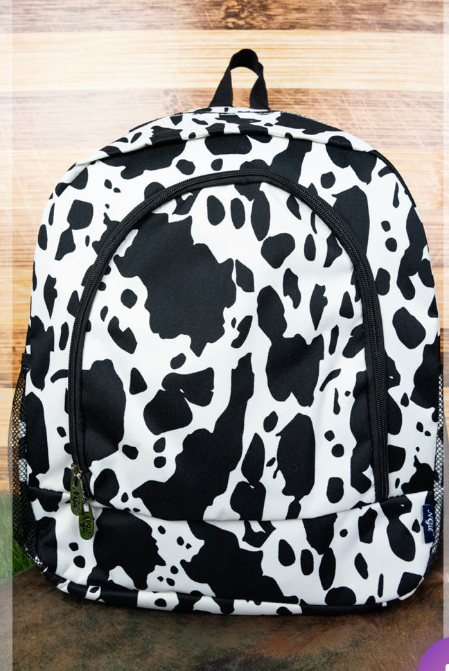 Black cow hide backpack