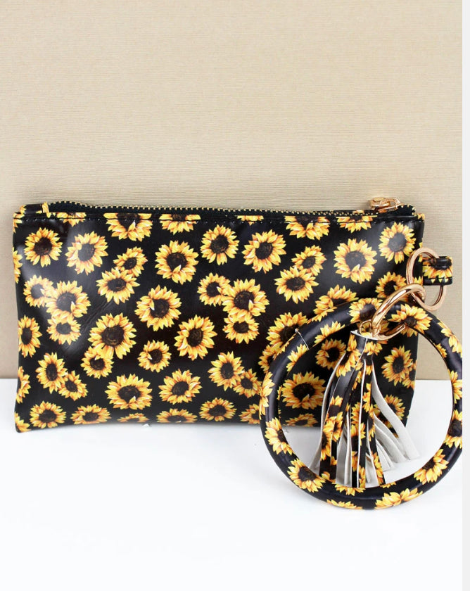 sunflower (black) bangled wallet