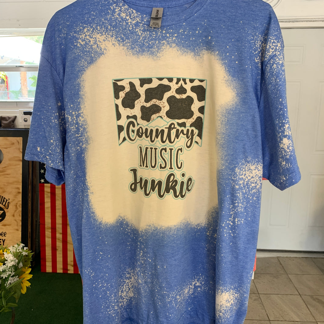 Country music junkie bleach t-shirt