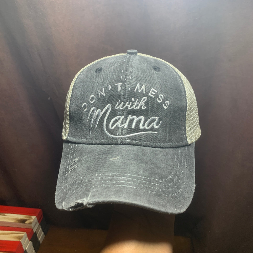 Don’t mess with mama pony tail baseball hat