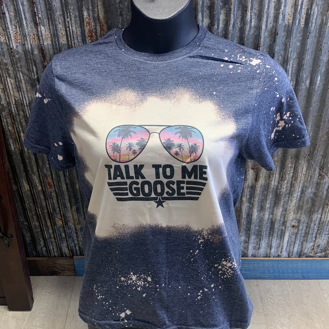 Talk to me goose (with palm trees) bleach t-shirt