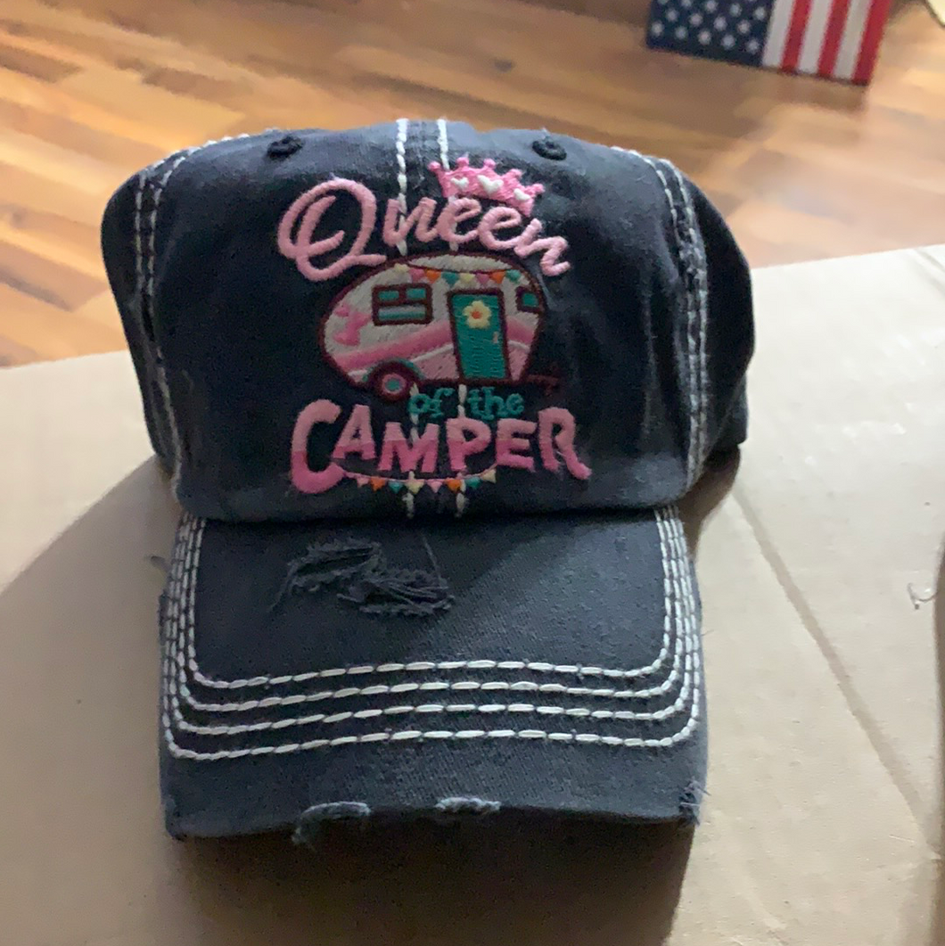 Queen of the camper baseball hat