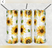Load image into Gallery viewer, sunflower (white) tumbler
