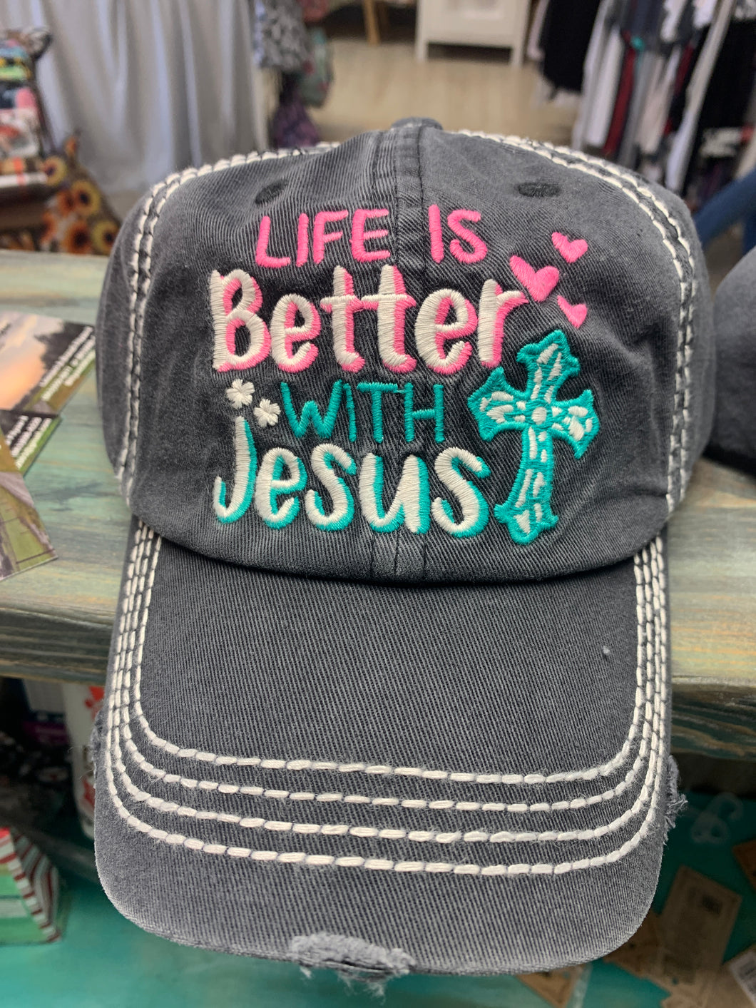 Life is better with Jesus hat