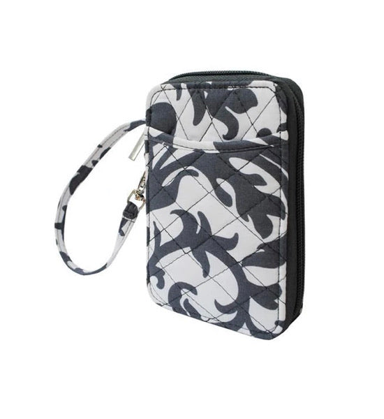 grey and white small  wallet/wristlet