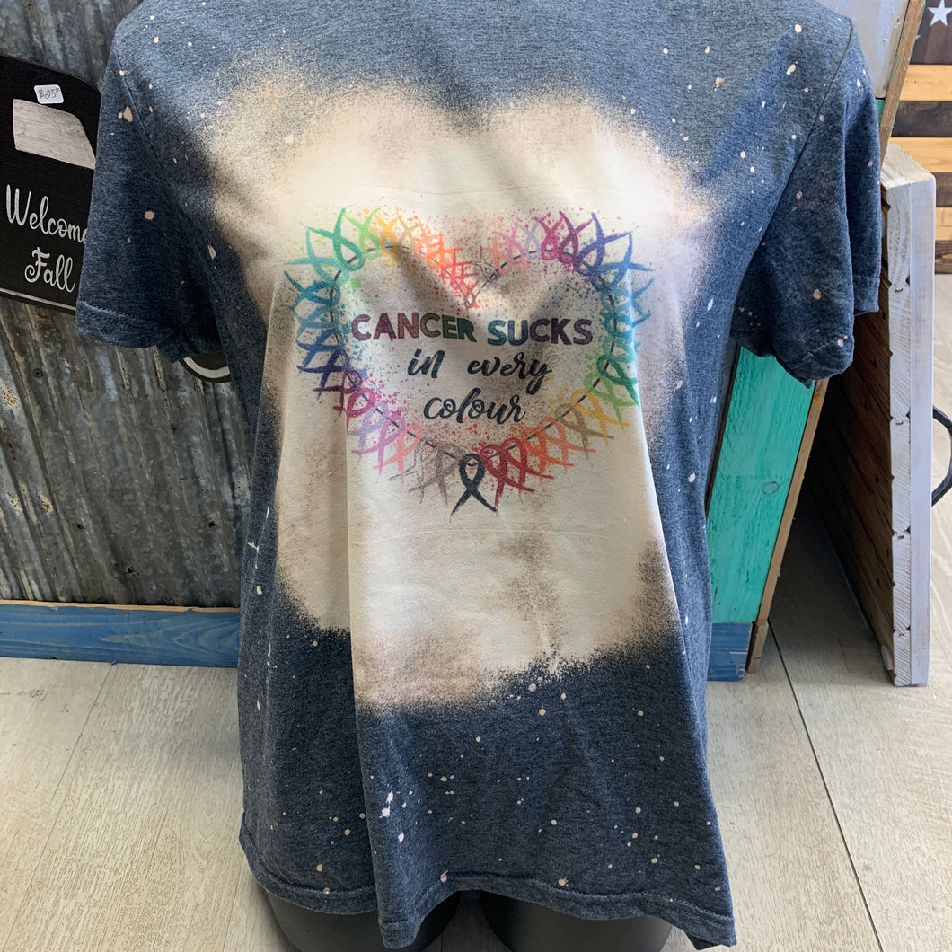 Cancer sucks in all colors bleach t-shirt