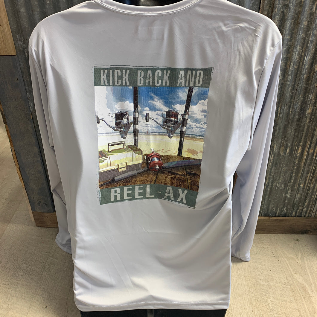 Kick back and reel-ax fishing shirt