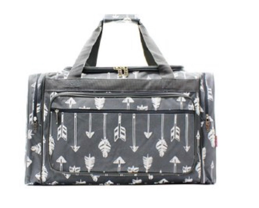Grey with white arrows Duffle bag