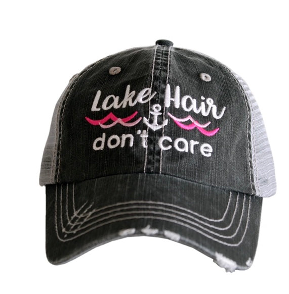 Lake hair don't care (pink) hat
