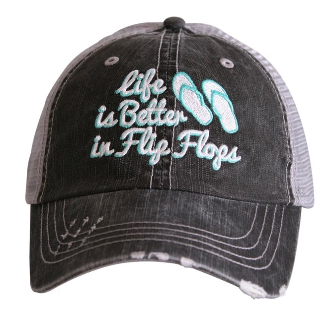Life is better in flip flops hat