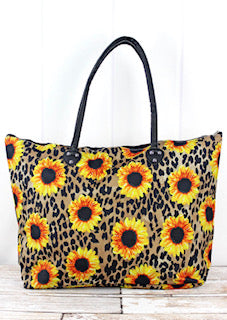 sunflower and leopard weekender  Bag