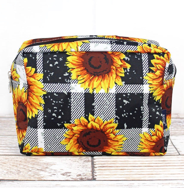 Sunflower with plaid  cosmetic
