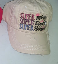 Load image into Gallery viewer, Super mom , super tired, super blessed baseball hat
